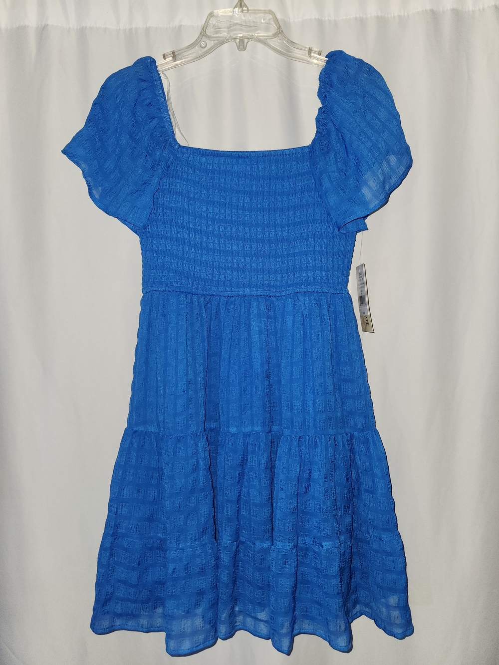 Electric Blue Smocked Puff-Sleeve Mini Dress #romantic #cottagecore #chic #boho
